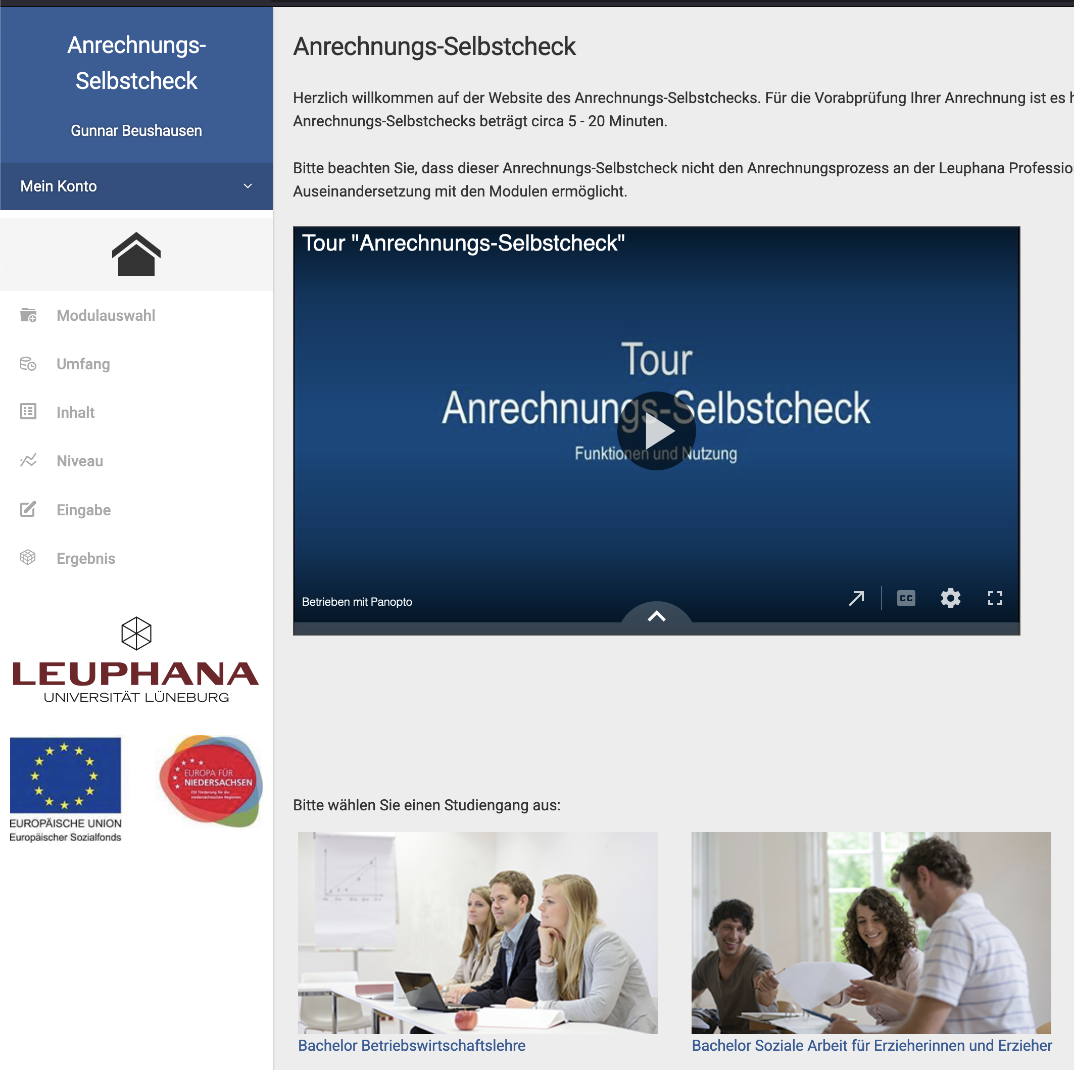 Anrechnungs-Selbstcheck